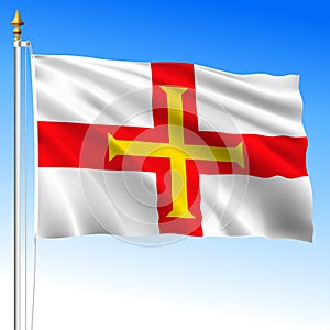 Bailiwick of Guernsey, official national waving flag, europe