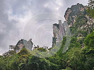 Bailong elevator of Zhangjiajie National Forest Park in Wulingyuan District Zhangjiajie City China