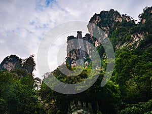 Bailong elevator of Zhangjiajie National Forest Park in Wulingyuan District Zhangjiajie City China