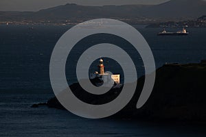 The Baily Lighthouse, Howth. co. Dublin, Baily Lighthouse on Howth cliffs, View of the Baily Lighthouse from the cliff