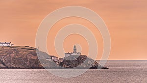 Baily Lighthouse on Howth Peninsula in Dublin Ireland, seen in the morning