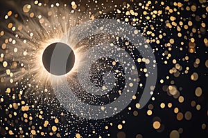 Bailys beads effect captured during a solar eclipse showcasing tiny points of light