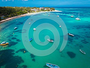 BAIN BOEUF Mauriutius. Beautiful beach in northern Mauritius. Coin de Mire,