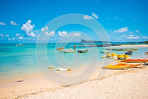 BAIN BOEUF Mauriutius. Beautiful beach in northern Mauritius. Coin de Mire,