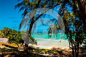 BAIN BOEUF Mauriutius. Beautiful beach in northern Mauritius. Coin de Mire,