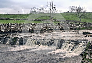 Bainbridge Falls, Wensleydale, Yorkshire, UK, slow shutter