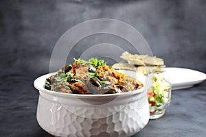 Baingan masala or eggplant curry or baingan ki sabzi