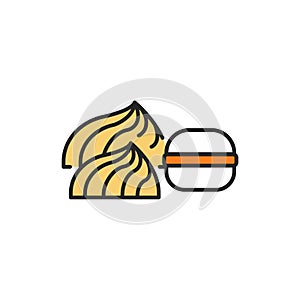 Baiser color line icon. Isolated vector element. photo