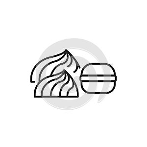 Baiser color line icon. Isolated vector element. photo