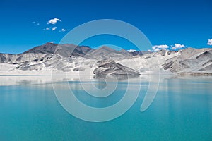 Baisha Lake in Bulunkou Reservoir, Pamir Plateau, Xinjiang