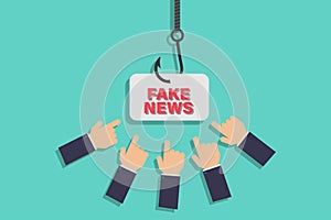 Baiting people with fake news vector illustration