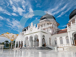 Baiturrahman Grand Mosque Banda Aceh in Sunny Day Not Crowded