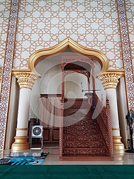 Baiturrahman Interior Mosque, Teunom, Aceh Jaya. photo