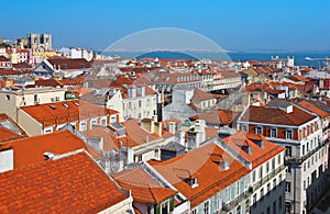 Baixa City Center of Lisbon Panoramic View photo