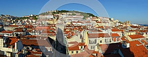 Baixa district aerial view in Lisbon, Portugal