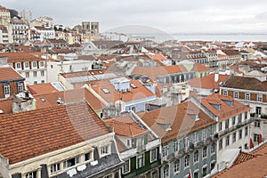 Baixa Neighbourhood in Lisbon; Portugal