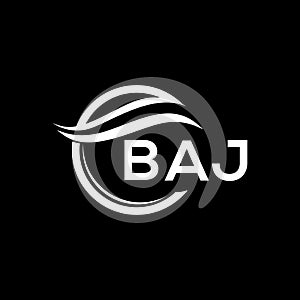 BAJ letter logo design on black background. BAJ creative circle letter logo concept. BAJ letter design