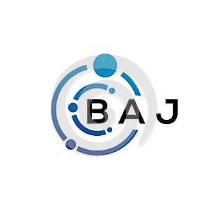 BAJ letter logo design on black background. BAJ creative initials letter logo concept. BAJ letter design
