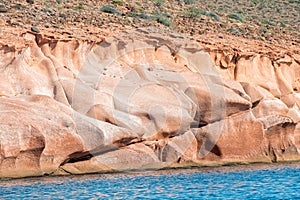 Baja california beach rocks and blue sea