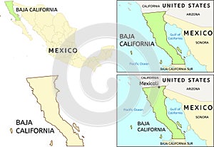 Baja California state location on map of Mexico