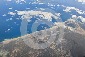 Baja california sur coast aerial view