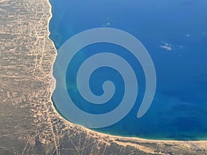 Baja california sur coast aerial view