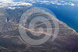 Baja california sur coast aerial view