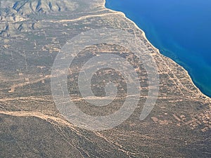 Baja california sur coast aerial view