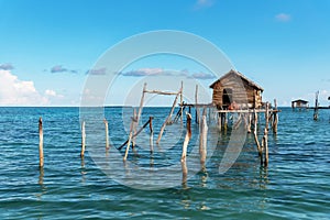 Bajau Laut stilt house in Semporna Sabah Malaysia