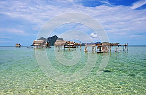 Bajau laut stilt house village