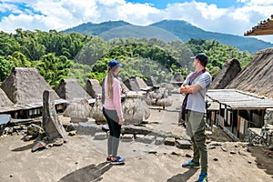 Bajawa - A couple in traditional village of Indonesia