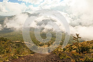 Bajawa - A girl going down the volcano Inierie photo