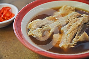 Bak Kut Teh hearty oriental herbal dark soup of pork spare ribs