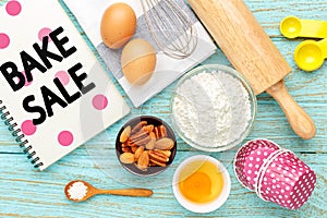 Bake sale with baking ingredients