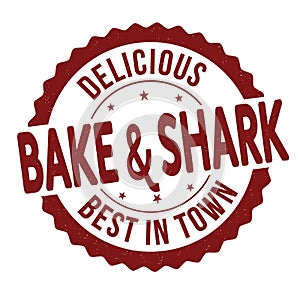 Bake and Shark grunge rubber stamp