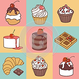 Bake and sweets color pattern
