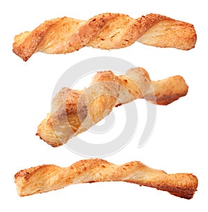 Baked almond twist bakery isolated