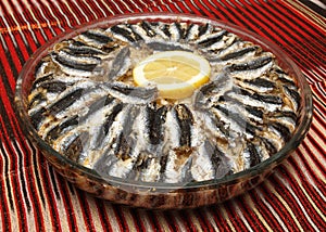Baked anchovy with rice photo
