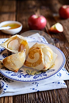 Baked apple dumplings with honey