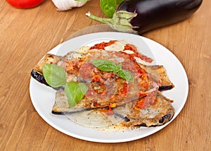 Baked Aubergine with Tomato Sauce