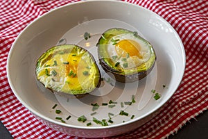 Baked avocado and eggs