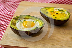 Baked avocado and eggs