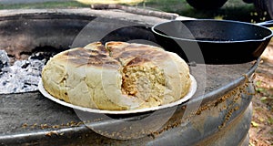 Baked bannock bread