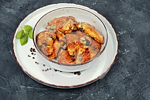 Baked barbecue chicken wings