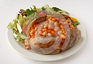 Baked Bean Jacket Potato with side salad