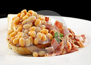 Baked Beans and Bacon on Toast