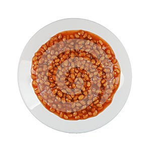 Baked beans isolated over white