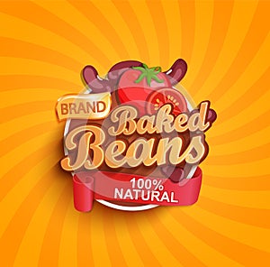 Baked beans logo, label or sticker.