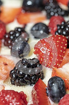 Baked berry cobbler.