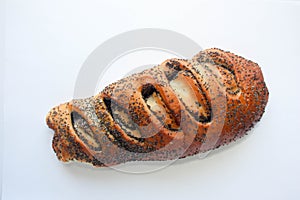 Baked bread with poppy seeds